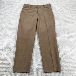 Banana Republic Italian Wool Pants Womens 4 Petite Brown Straight Leg Old Money